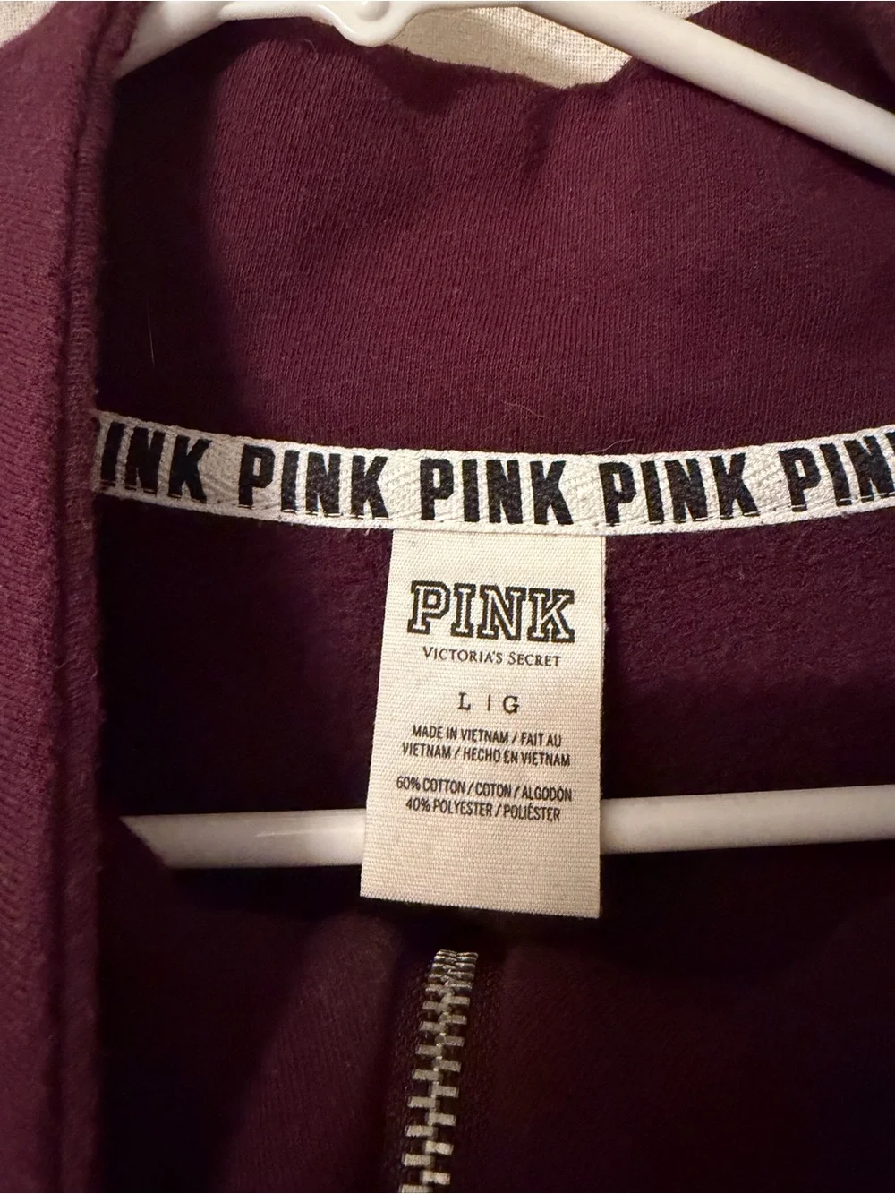 Victoria's Secret PINK Half-Zip Pullover Sweater in Deep Wine
